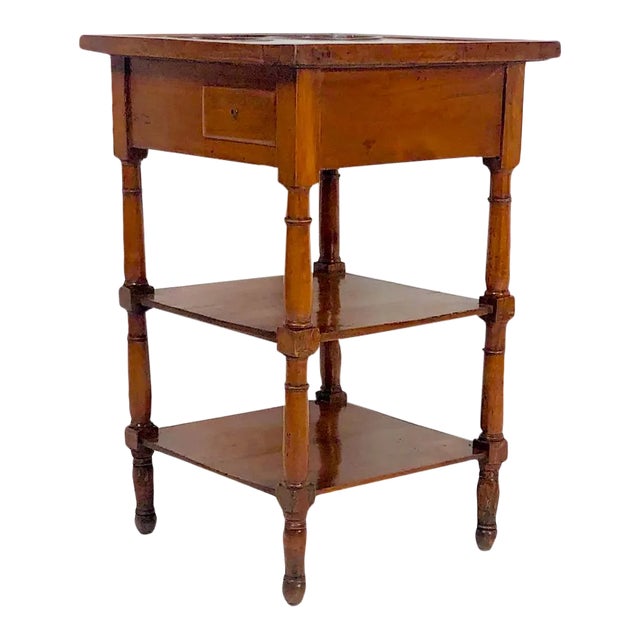 Late 18th Century French Fruitwood and Marble Wine Table For Sale