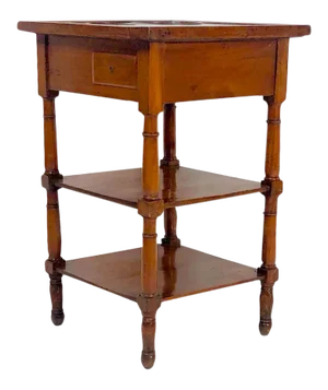 Late 18th Century French Fruitwood and Marble Wine Table