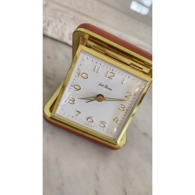 Mid 20th Century Seth Thomas German Mechanical Travel Alarm Clock in Folding Case For Sale In New York - Image 6 of 15