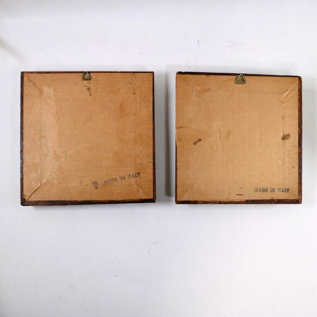 Bring European charm to your gallery wall with this handsome pair of vintage mid-century Italian miniature prints. Each...