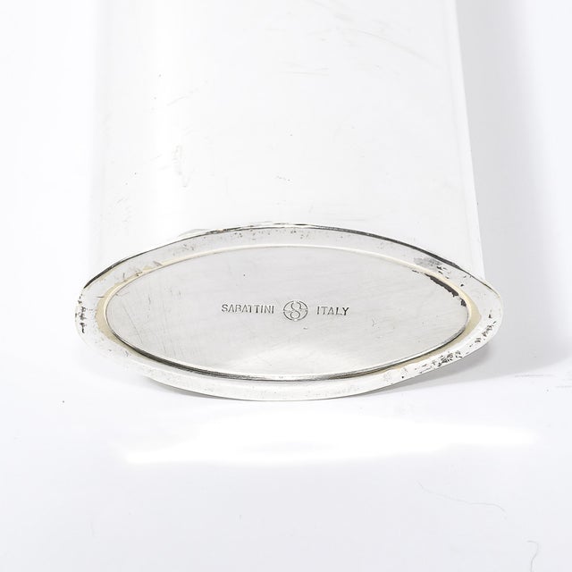 Mid-Century Modernist Silver Plated "Giselle" Bud Vase Signed Sabbatini For Sale - Image 11 of 11
