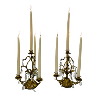 Pair of Italian Florentine Candelabra For Sale