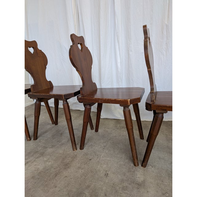 Vintage Tyrolean Farmhouse Chairs with Heart Cutouts, 1970s, Set of 6 For Sale - Image 18 of 18