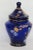 Glass Cobalt Blue Glass Hand Painted Floral Urn Bonboniere Cookie Jar With Lid For Sale - Image 7 of 13
