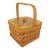 Scandinavian Rosemaling Folk Art Painted Wood Basket Handbag For Sale