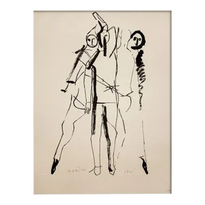 Marino Marini Lithograph Signed Ltd Edition Juggler 1941 With Custom Frame