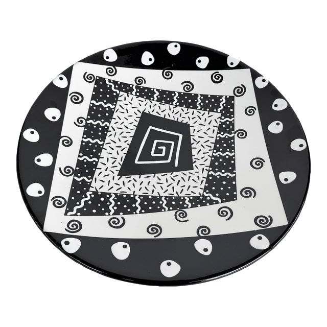 Postmodern Memphis Style Charger Platter by Rita Duvall, 1991 For Sale