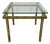 Hollywood Regency Side Table in Engraved Brass and Glass, 1970s For Sale