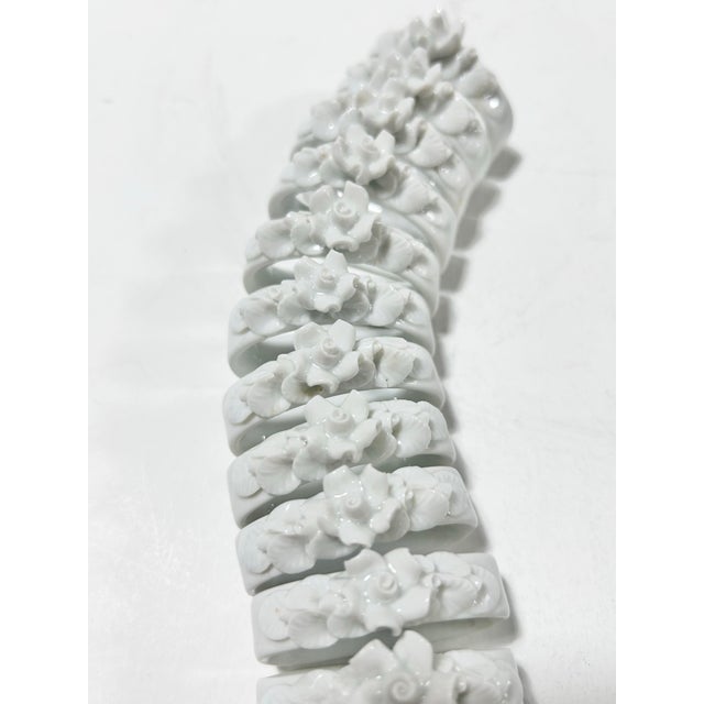 Vintage German White Porcelain Rose Napkin Rings, Set of 13 – Ak Kaiser For Sale - Image 11 of 11