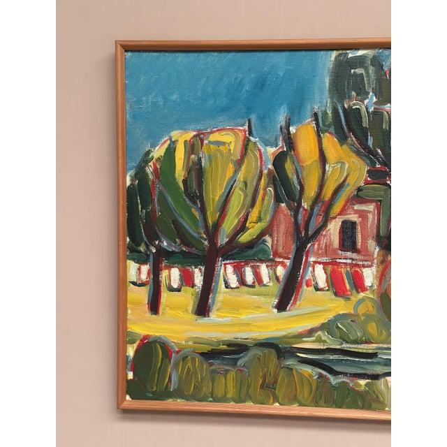Unknown, Behind the Trees, 1950s, Oil on Canvas, Framed For Sale - Image 15 of 18