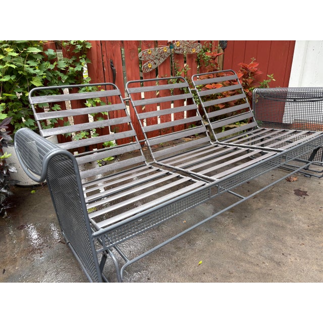 Woodard MCM Glider Sofa and Chair Patio Set, 3 Pieces For Sale - Image 10 of 12