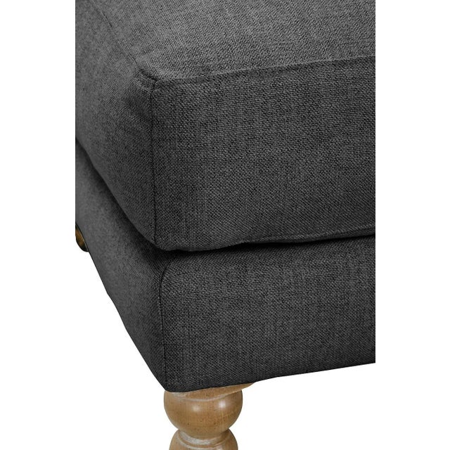 Greta Ottoman, Fawn Linen For Sale - Image 4 of 7