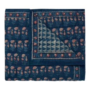 Carnation-Delta Queen Indigo/Brick Red Reversible Quilt