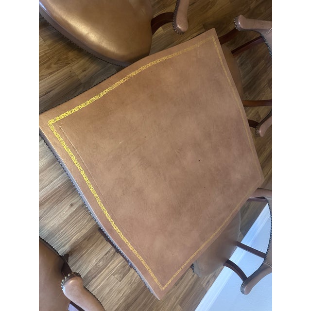 1950s Vintage Barnard & Simonds Leather Table & Matching Chairs For Sale - Image 5 of 9