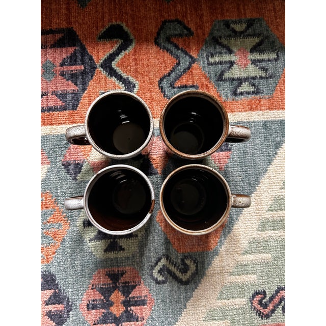 Stackable brown dip dye mugs for coffee or tea. Marked Japan. Gently used, may be some minor marks/chips/signs of wear....