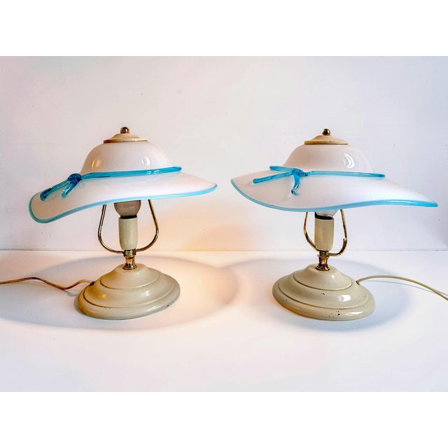 Murano Glass Table Lamps from Manifattura Di Murano, 1970s, Set of 2 For Sale - Image 9 of 10