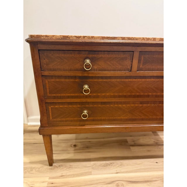 Late 18th Century Italian Neoclassical Marble Top Commode For Sale - Image 4 of 12