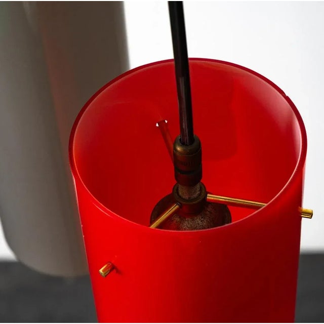 Mid-Century Red Pendant Light, 1950s For Sale - Image 4 of 9