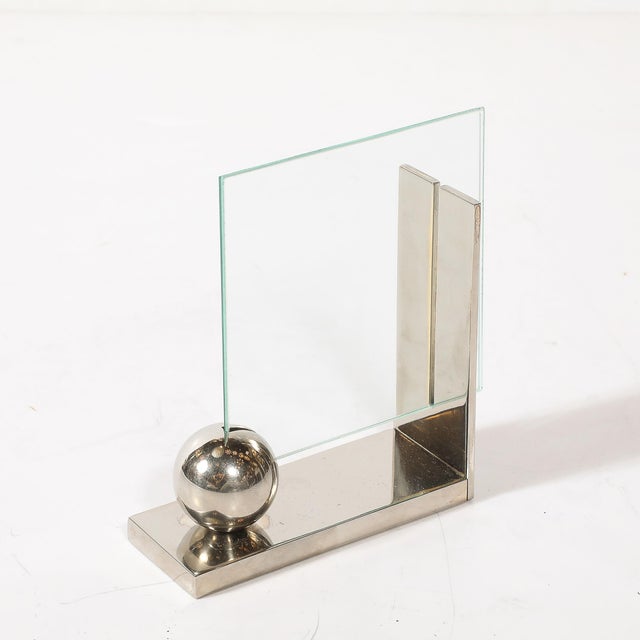 Modern Swid Powell Silver-Plated Picture Frame With Spherical Detail For Sale - Image 3 of 10