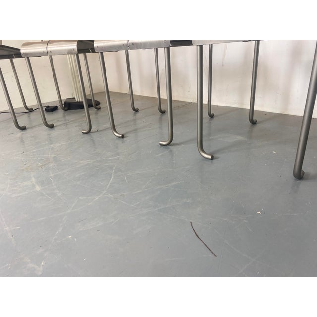 Postmodern Architectural Stainless Steel Dining Chairs, 1980s, Set of 4 For Sale - Image 4 of 18