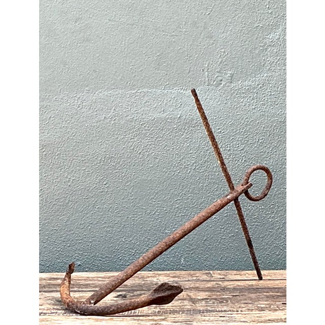Vintage Weathered Iron Nautical Anchor | Chairish