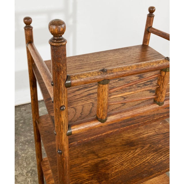 Brown Vintage Three Tier Wood Bookshelf For Sale - Image 8 of 8