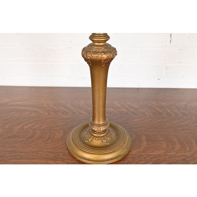 Antique Art Nouveau Slag Glass Table Lamp Attributed to Handel, Circa 1920s For Sale In South Bend - Image 6 of 11