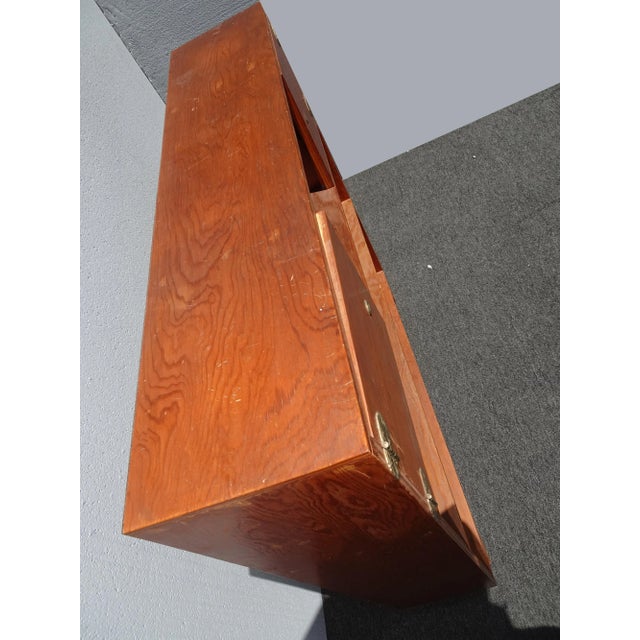 Vintage Mid Century Handmade Brown Bookcase For Sale In Los Angeles - Image 6 of 12