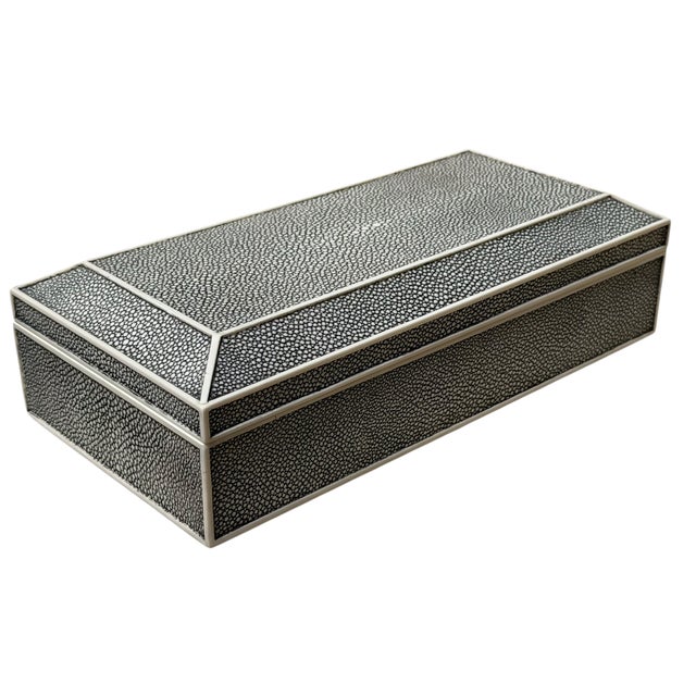 2000 - 2009 Modern Shagreen Clad Jewelry Box For Sale - Image 5 of 7