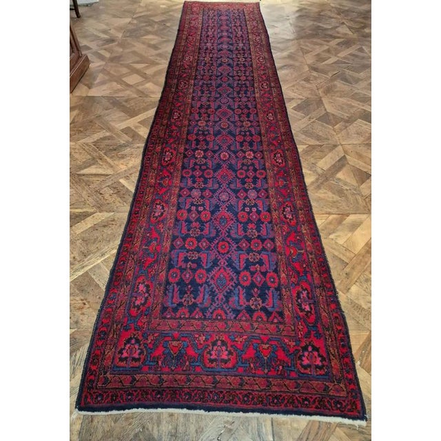 Hand-knotted rug from the Hamedan region. Wool on cotton warp. Beautiful muted colors. High-quality wool. Weaving density...