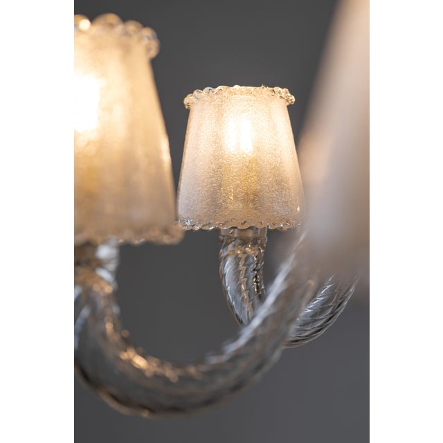 Modern Large Art Deco Murano Glass Chandelier by Ercole Barovier for Barovier & Toso, 1940s For Sale - Image 3 of 18