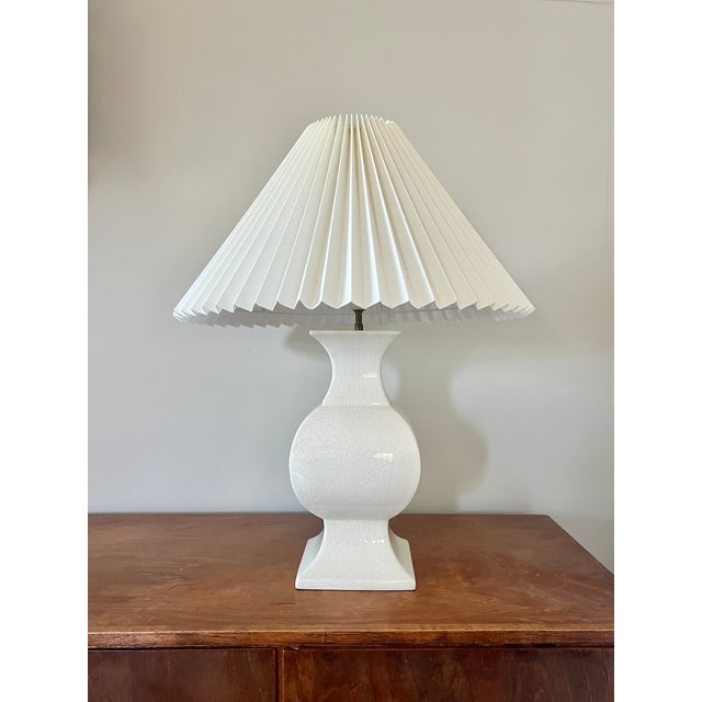 Ceramic Vintage Crackle Glaze Ceramic Table Lamp, France, 1970s For Sale - Image 7 of 16
