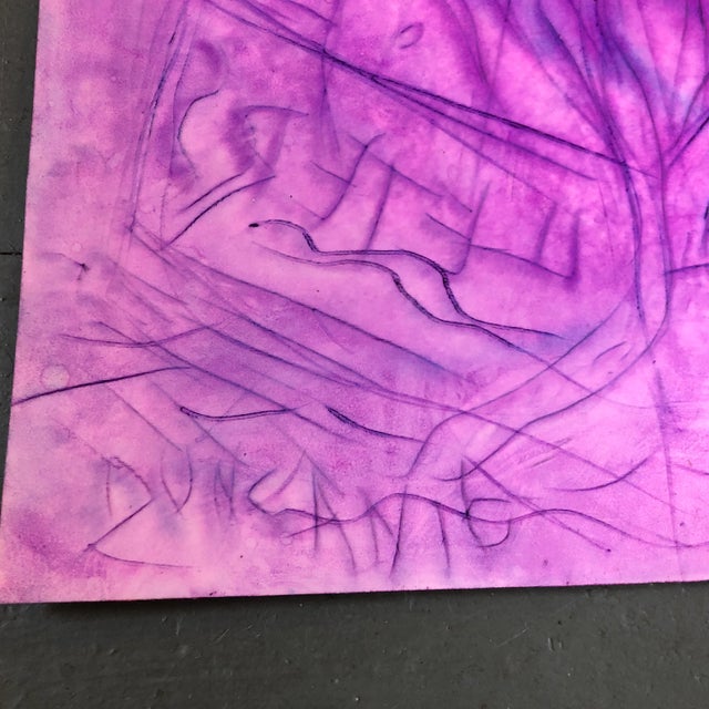 Original drawing/painting on heavy paper signed bottom left 14 x 14 unframed