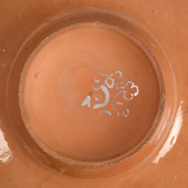 Mid-Century Decorative Hand-Painted Ceramic Plate, 1950s For Sale - Image 12 of 13