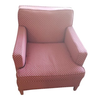 Vintage Mid-Century Rust Print Club Chair For Sale