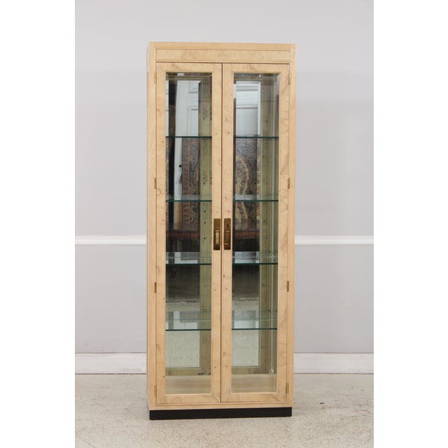 Burl Ash Campaign Curio Cabinet by Drexel Heritage For Sale - Image 13 of 16