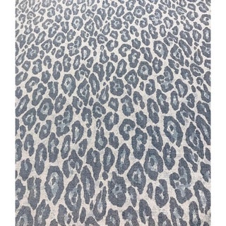 Thibaut Oasis Collection Indigo and Gray Jaguar Print Sunbrella Shambala Fabric W80571 - 5 Yards For Sale