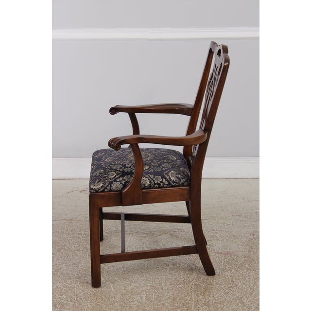 Statton Furniture Statton Cherry Chippendale Style Armchair For Sale - Image 4 of 15
