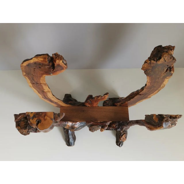 Wood Vintage Brutalist Vine Magazine Rack, 1960s For Sale - Image 7 of 9