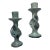 A Pair of Boho Chic Soapstone Candlesticks For Sale