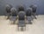 Set of six elegant dining room chairs manufactured by Belgochrom. The chairs consist of fine brass frames upholstered with...