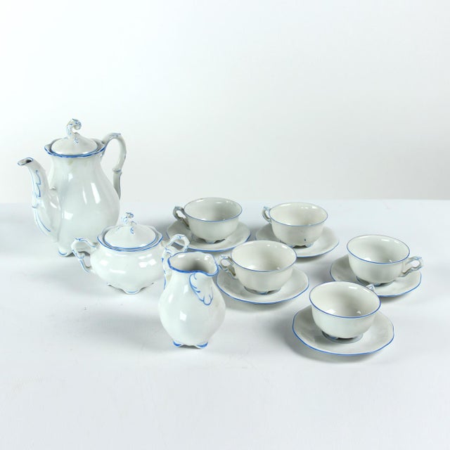 Tea / Coffee Porcelain Set by Pirkenhammer Brezova, 1950s, Set of 13 For Sale - Image 9 of 15