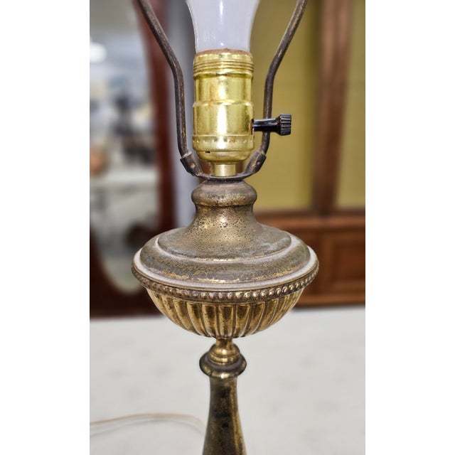 Mid Century Gilt Brass Metal and Marble Table Lamps - a Pair For Sale In Washington DC - Image 6 of 6