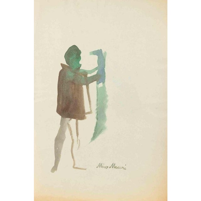 Watercolor on paper. Hand signed lower right. Very good condition. This piece is attributed to the mentioned...