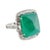 2020s Natural Zambian Cabochon Emerald Diamond Ring in 18k Gold For Sale - Image 5 of 8