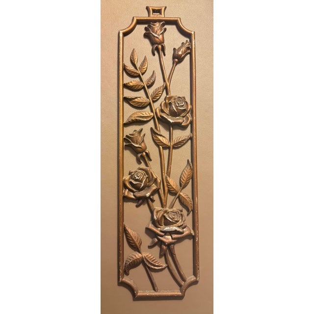 Bronze Mid 20th Century Set of Four 20" Hollywood Regency Gilt Botanical Wall Plaques by Sexton For Sale - Image 8 of 12