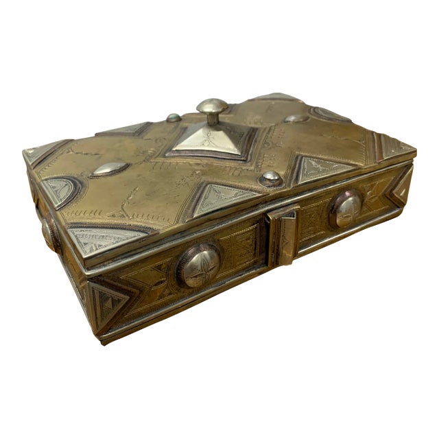 Antique Handmade & Hand-Tooled Metal Box From the Tuareg People of Mali For Sale