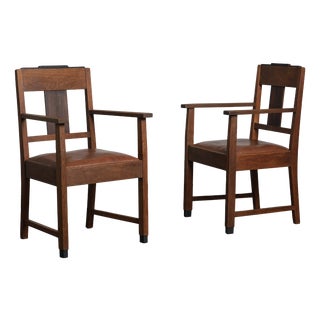 Amsterdam School Art Deco Armchairs, Netherlands, 1930s, Set of 2 For Sale