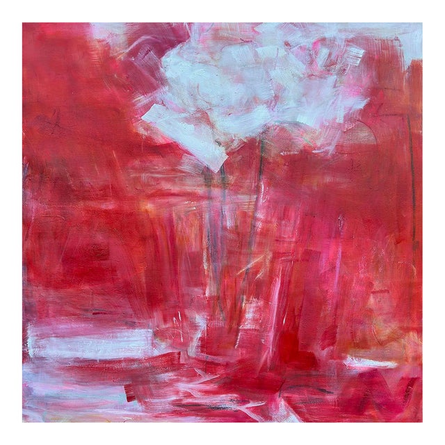 "Full Bloom" by Trixie Pitts Large Striking Abstract Oil Painting on Canvas For Sale