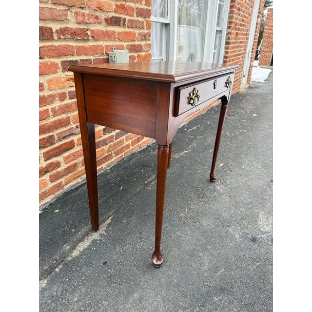 Late 20th Century Pennsylvania House Queen Anne Style Solid Cherry Console Table For Sale - Image 10 of 15